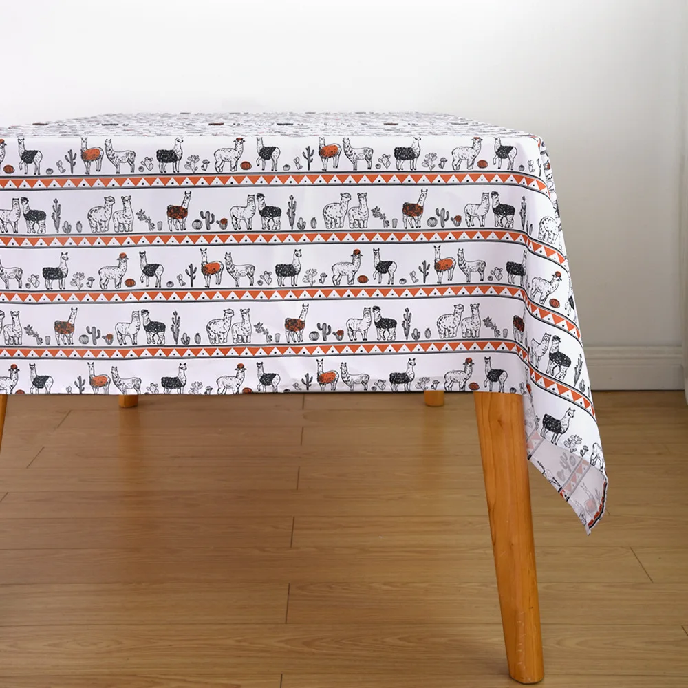 Оптовая продажа многоцветные полиэфирные хлопчатобумажные скатерти моющиеся современные прямоугольные для свадьбы