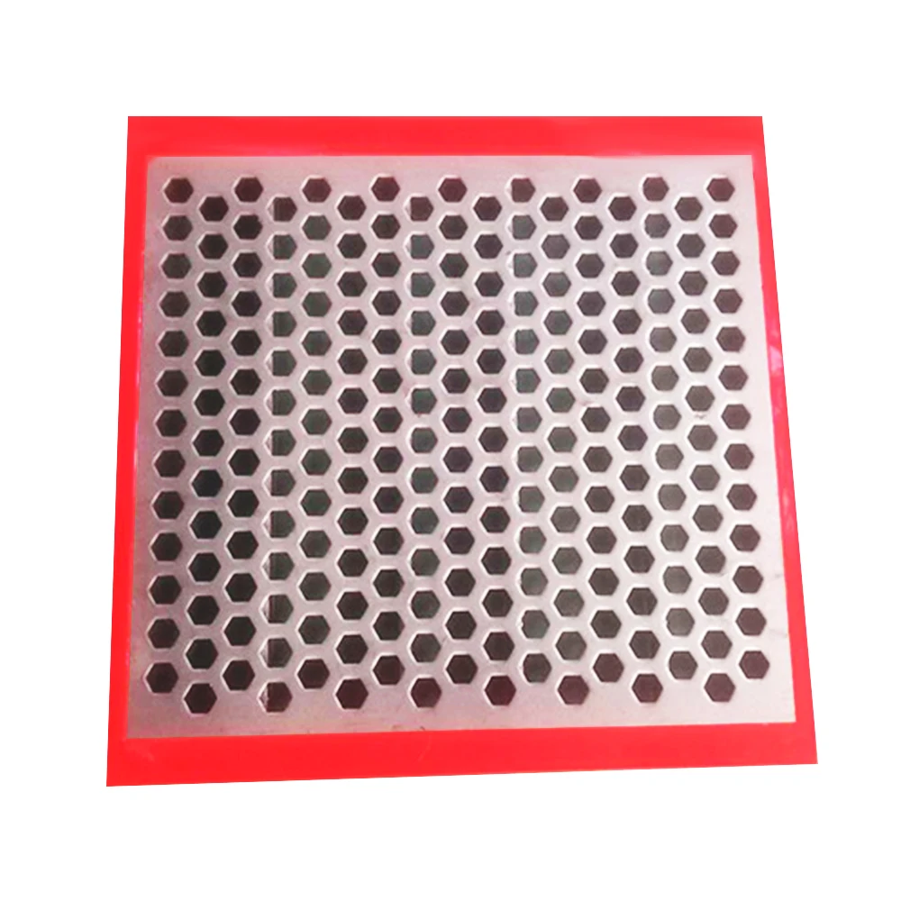 Poly urethane PU  rimmed perforated crusher metal plate sieve stainless steel perforated sieve plate