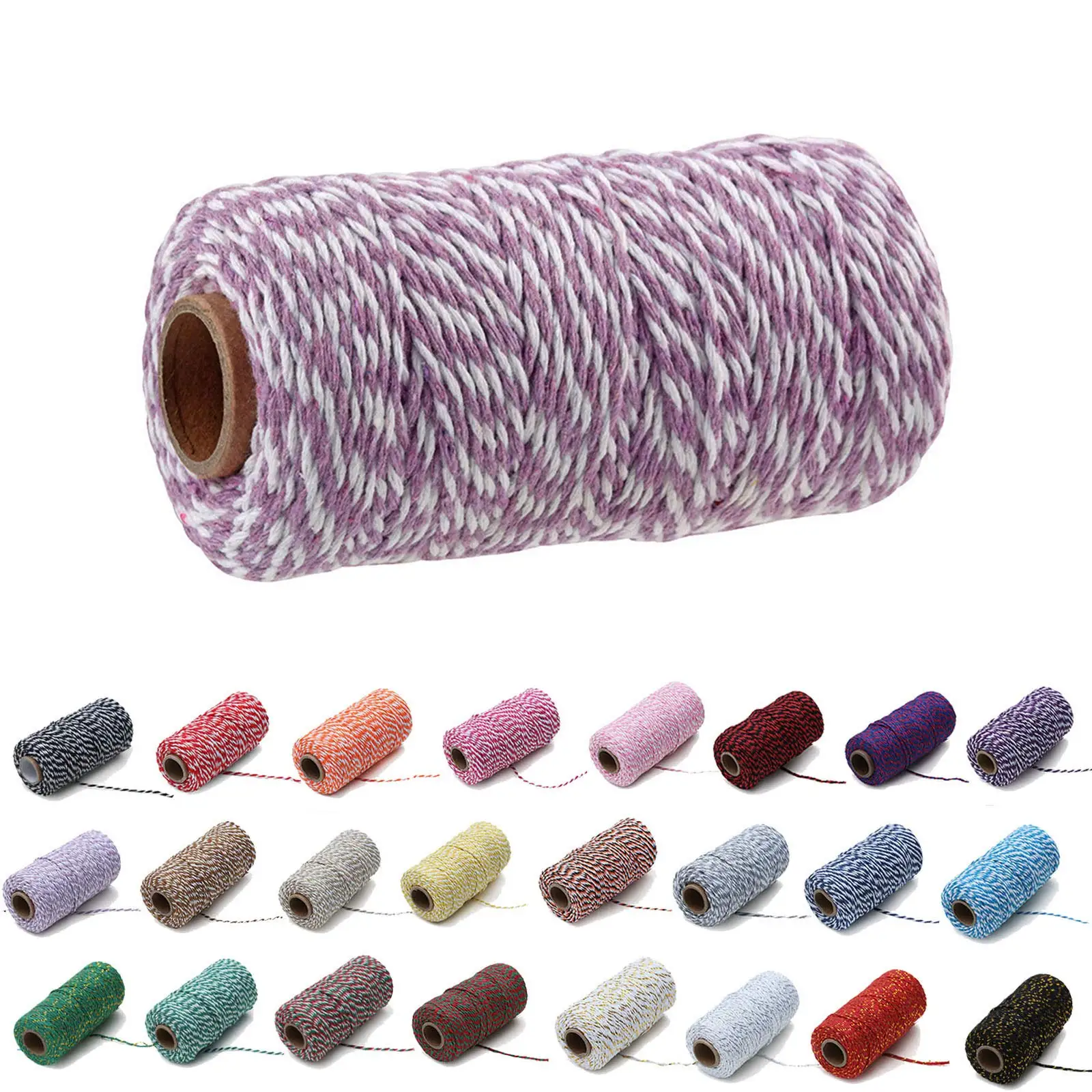 Ropemate 3mm Section dyed cotton rope gradient color rope braided cored macrame cord for handmade project