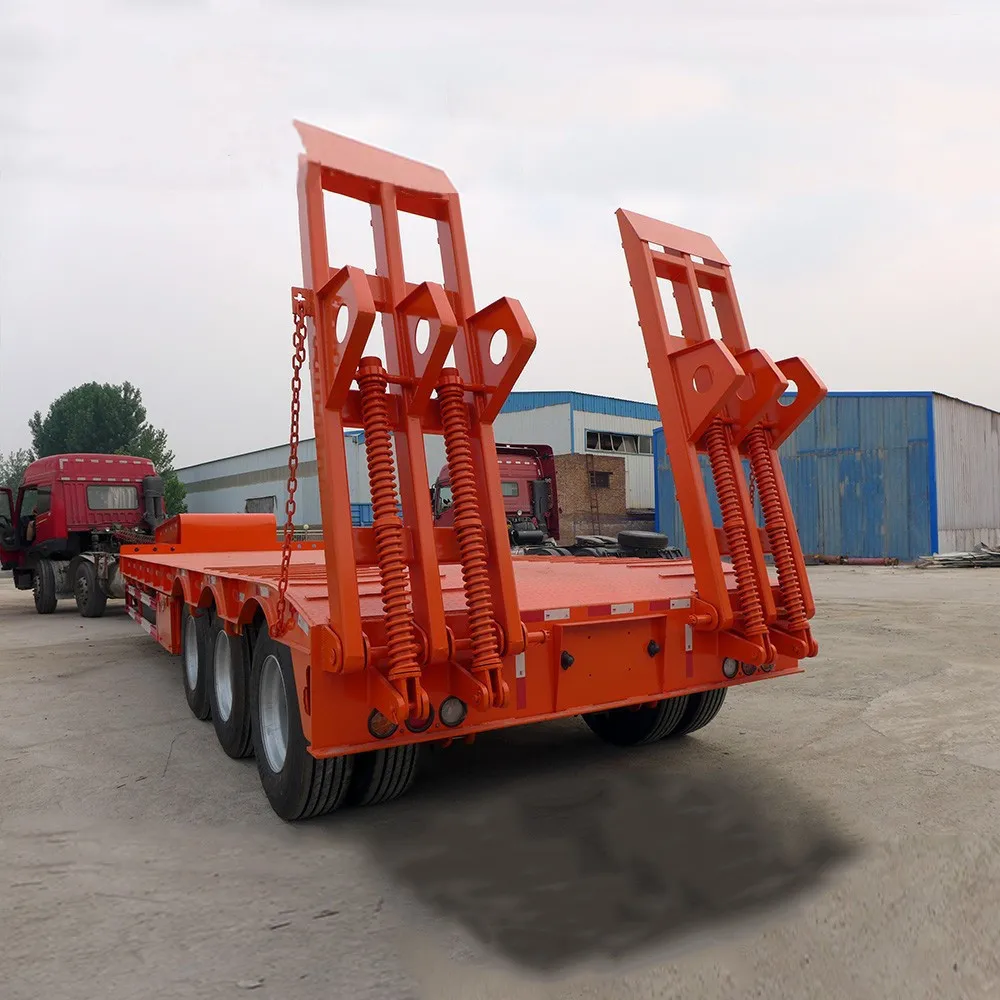  3 4 5 осей низкорамный механической обработывающий Lowboy грузовик 60ton 70ton 80 тонный полуприцеп прицеп для