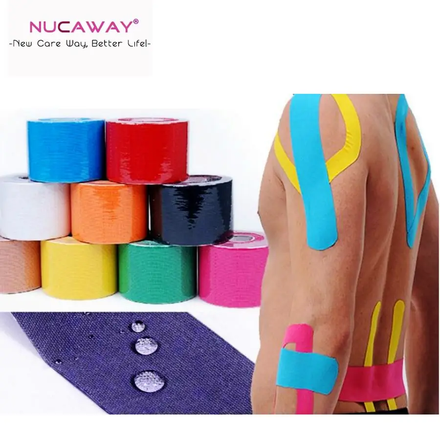 
OEM accepted 5cm*5m waterproof cotton elastic athletic sports tape muscle cure wholesale kinesiology tape 