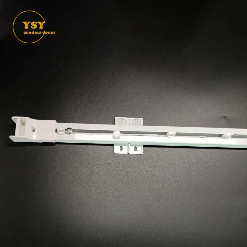 Heavy Duty Ripplefold S Wave Carrier Aluminum Silent Cord Operated Curtain Track System With Pulley