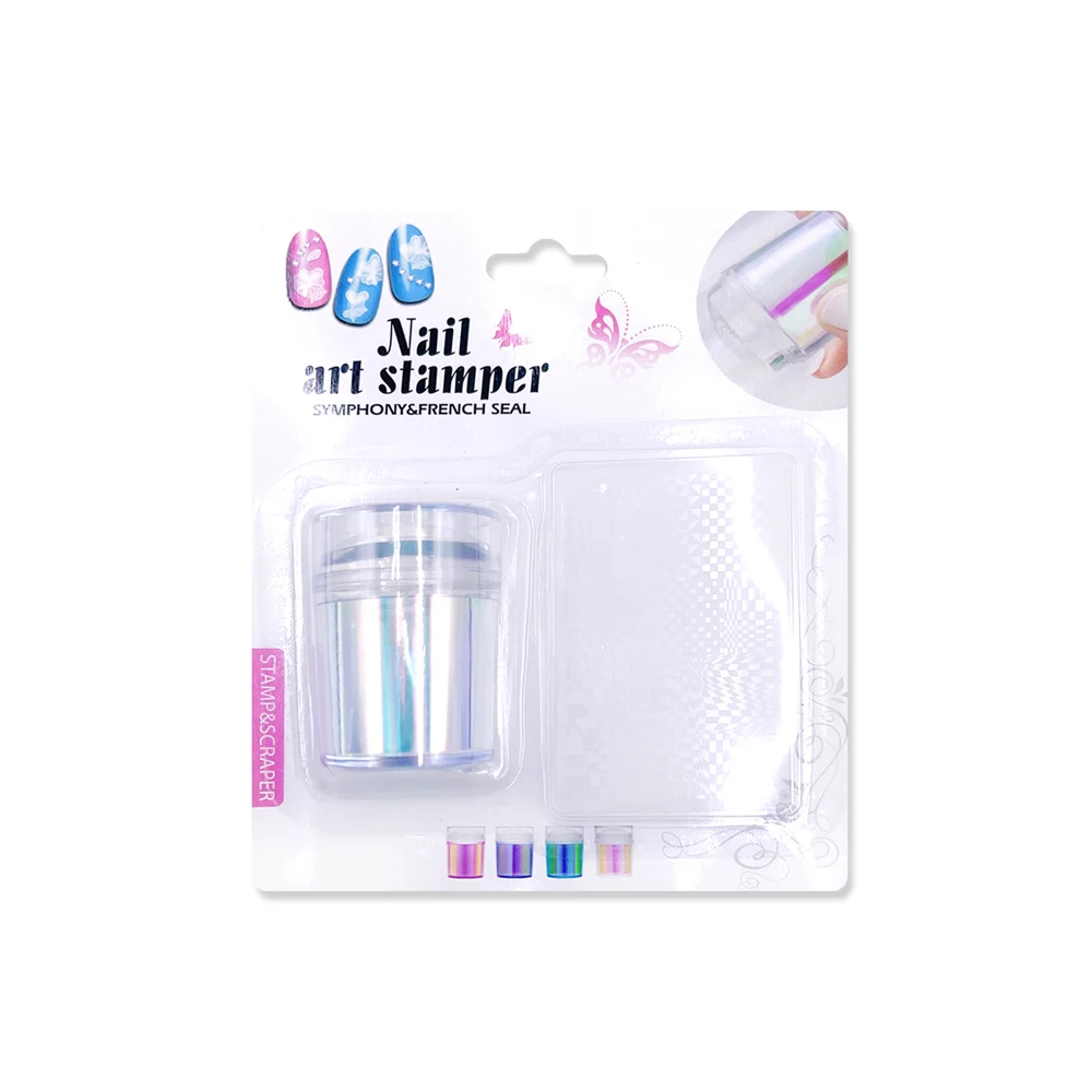 Transparent Jelly Silicone Nail Stamper Scraper 3-Piece Set for French Nails Manicure Nail Art Stamping Tool Kit