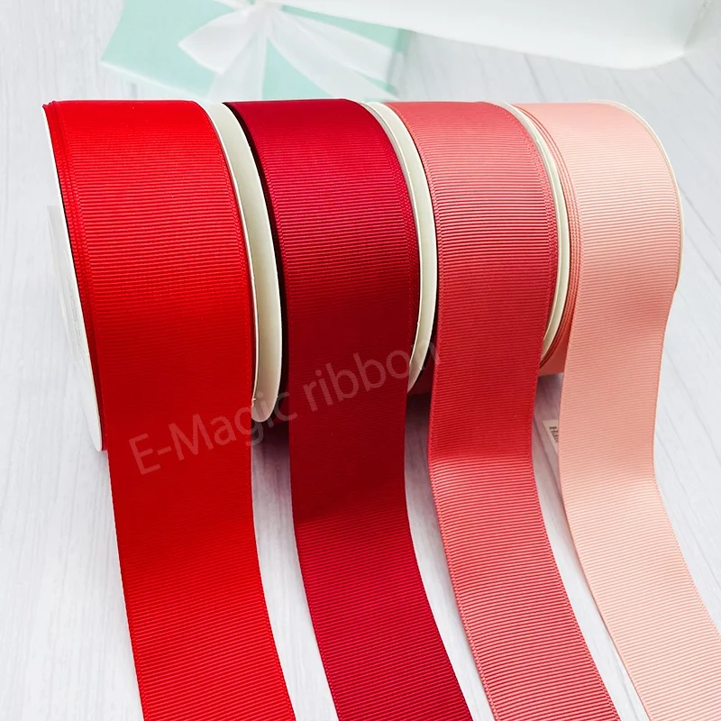 E-Magic Eco-friendly  196 Colors 1-1/2 inch 38mm Width solid color polyester grosgrain reflective gross grain ribbon