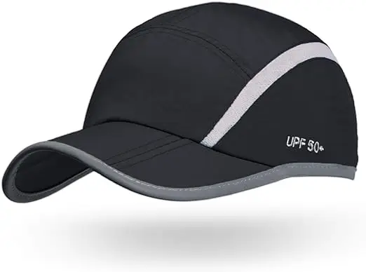 Custom Unisex UPF 50 Water Resistant Breathable 5 Panel Unstructured Golfs Baseball Cap Hat with Foldable Long Large Bill