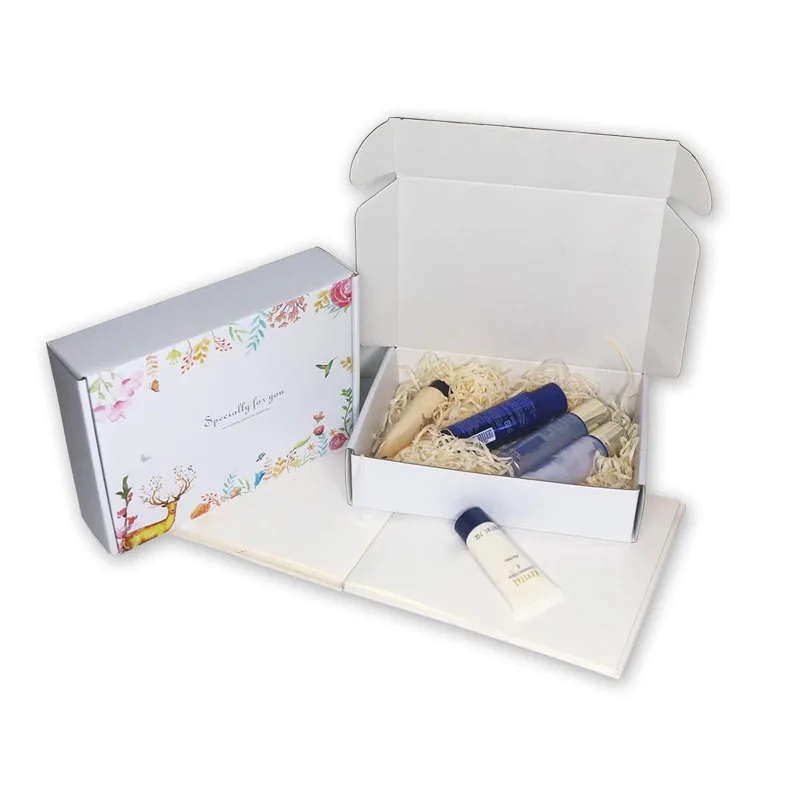 White Small Mailer Boxes Corrugated Paper Folding Cardboard Box for Gift Packaging