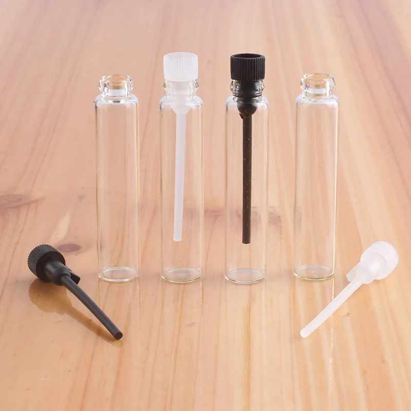 Refillable 1ml 2ml 3ml Mini Perfume Sample Glass Bottles Fragrance Essential Oil Test Sample Vials With Stick Stopper