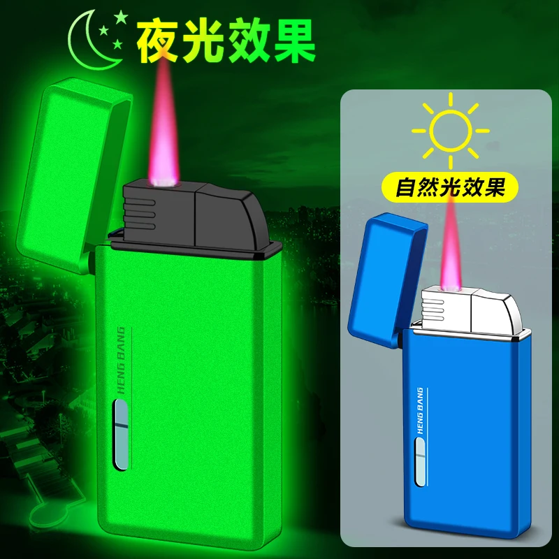 Best selling product Portable Blue mini torch lighter butane gas refill Windproof jet torch lighter christmas gift set for men