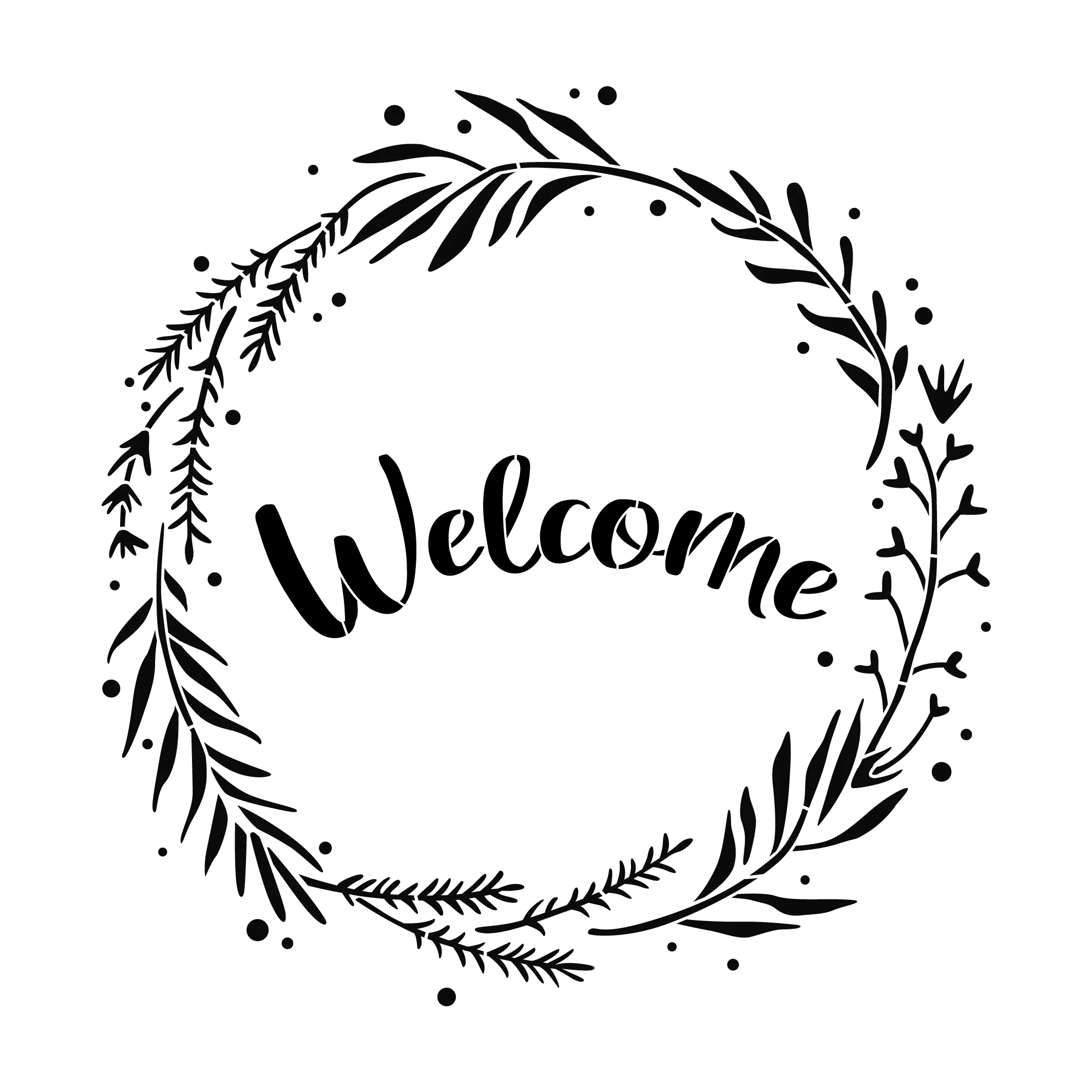 
Welcome Drawing Sign Stencils for Painting on Wood Wall Furniture  (1600169970404)