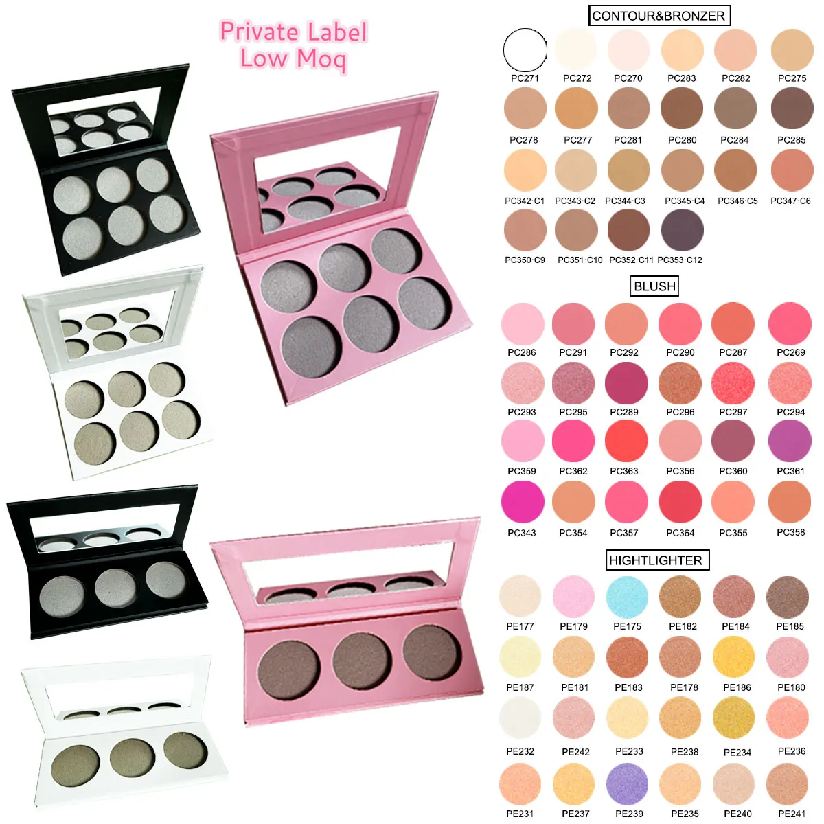 Face Makeup Waterproof Contour Palette Pressed Powder Highlight Blush Contour Palette Cream Private Label Contour Palette