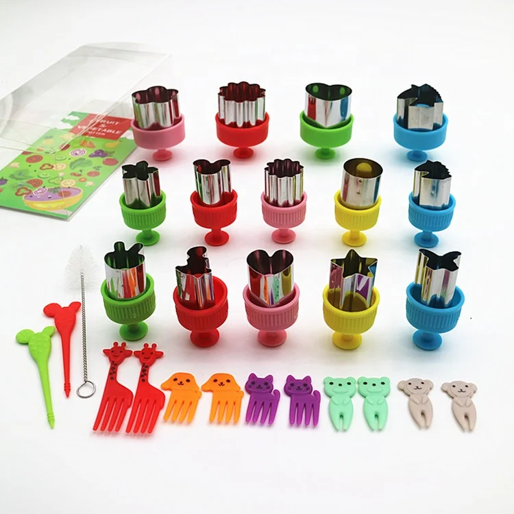 Large Mini fruit & vegetable cookie cutters shapes sets stainless steel small cookie stamp mold