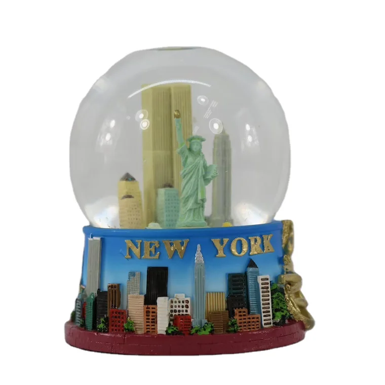 Resin Custom Handmade Snow Globe For Twin Tower Home Decoration & Gift Christmas Gift  Resin Crafts