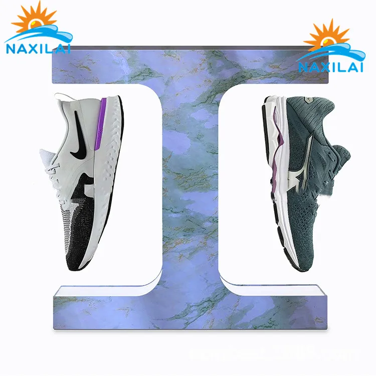 NAXILAI New Arrival Levitating Magnetic Floating Shoes Display Stand Maglev Levitation Sneaker Shoes Display Rack With LED Light
