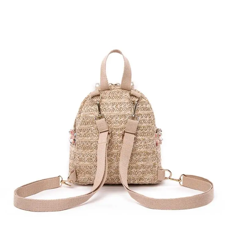 2020 New Weave Shoulder Bag Fashionable straw plaited article schoolbag Leisure outdoor travel backpack