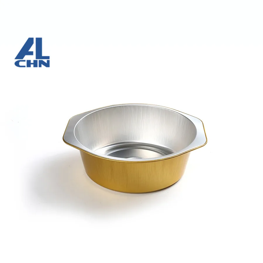 ALCHN High Quality Middle Size Hot Selling Round Disposable Take out oven safe  Aluminum Foil Container food packaging/box