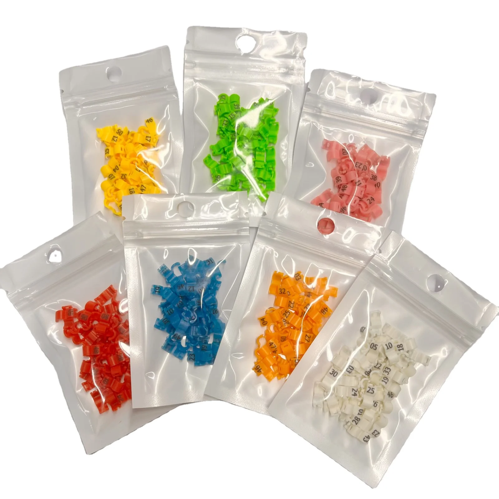 50 pcs /bag Small birds rings ,plastic finch canary rings 3mm inner size for various colors birds clips birds foot accessories