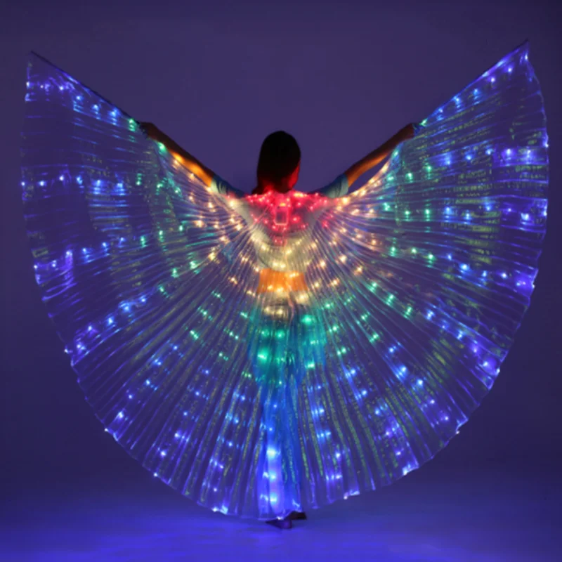 Fluorescent butterfly Wing Adult clothing Adult dance Cloak LED luminous dance skirt Belly Dance Costume