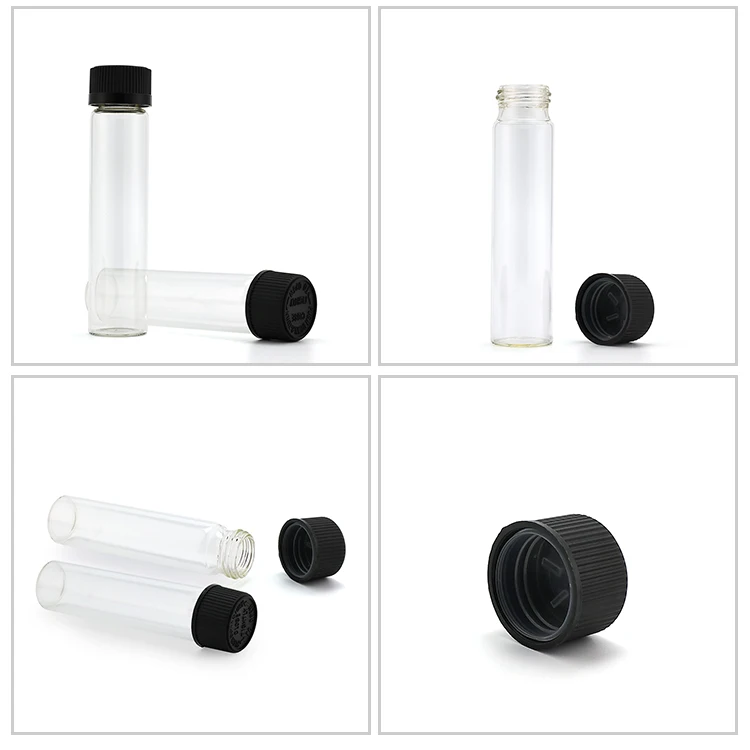 Wholesale Mini Vial Clear Glass Laboratory Test Mini Tube Safe Child Proof Cap Pill Containers Small Glass Vial