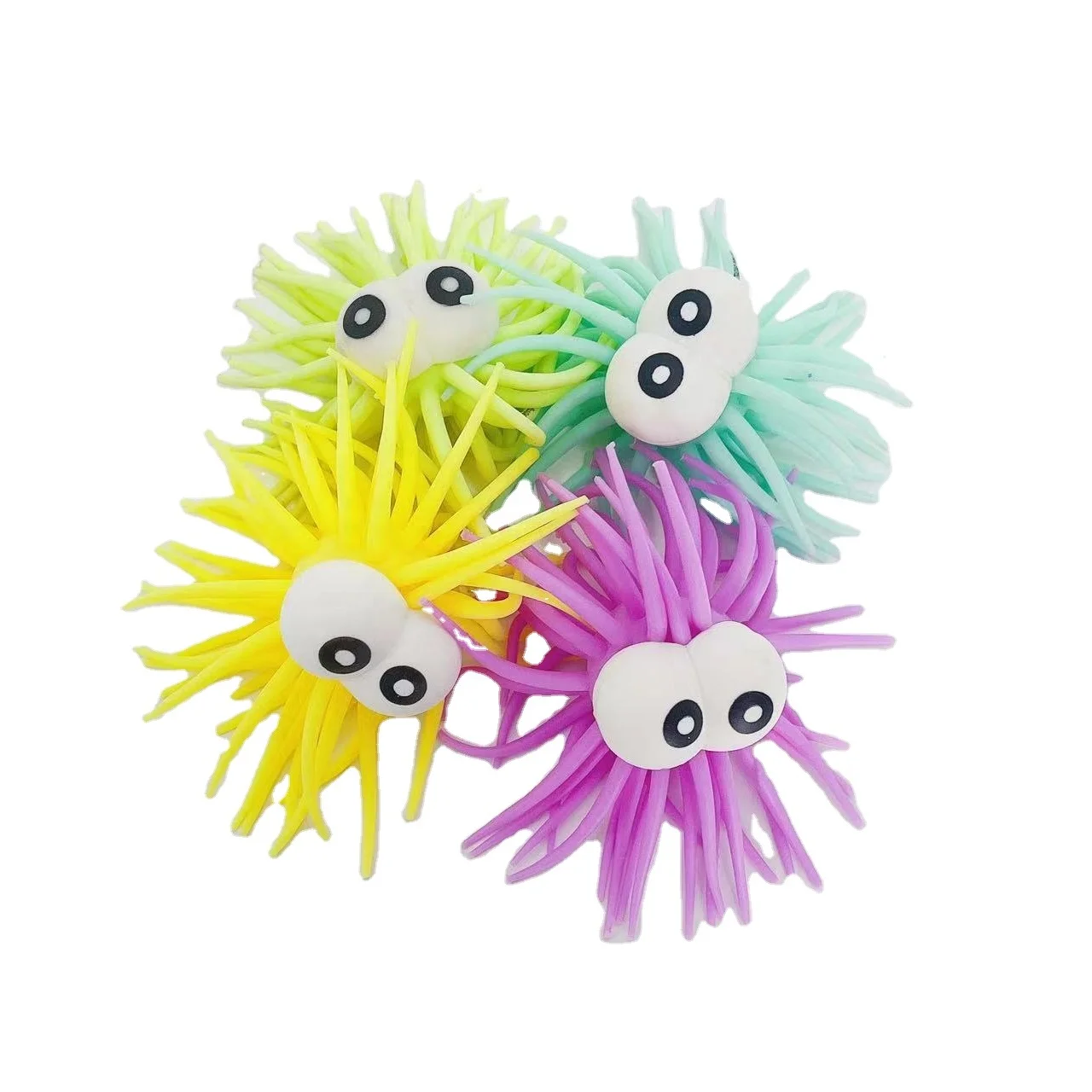 TPR Noodle Stretch String Sensory Toy Anti-stress Toys Large-eyed Furry Monsters Flash Vent toys