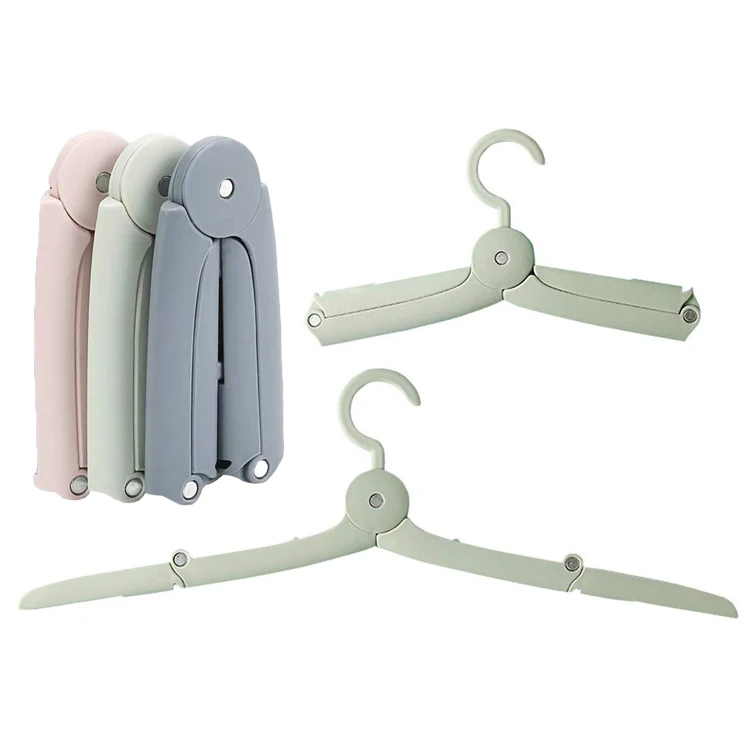 PP Plastic Folding Coat Hanger Space Saving Foldable Shirts Drying Rack Portable Travel Clothes Hangers For Holiday Camping Home