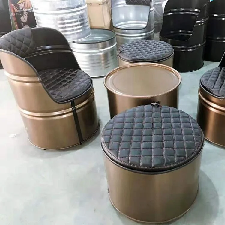 Tianjin Supply Powder Coating  Round Metal Drum Chair