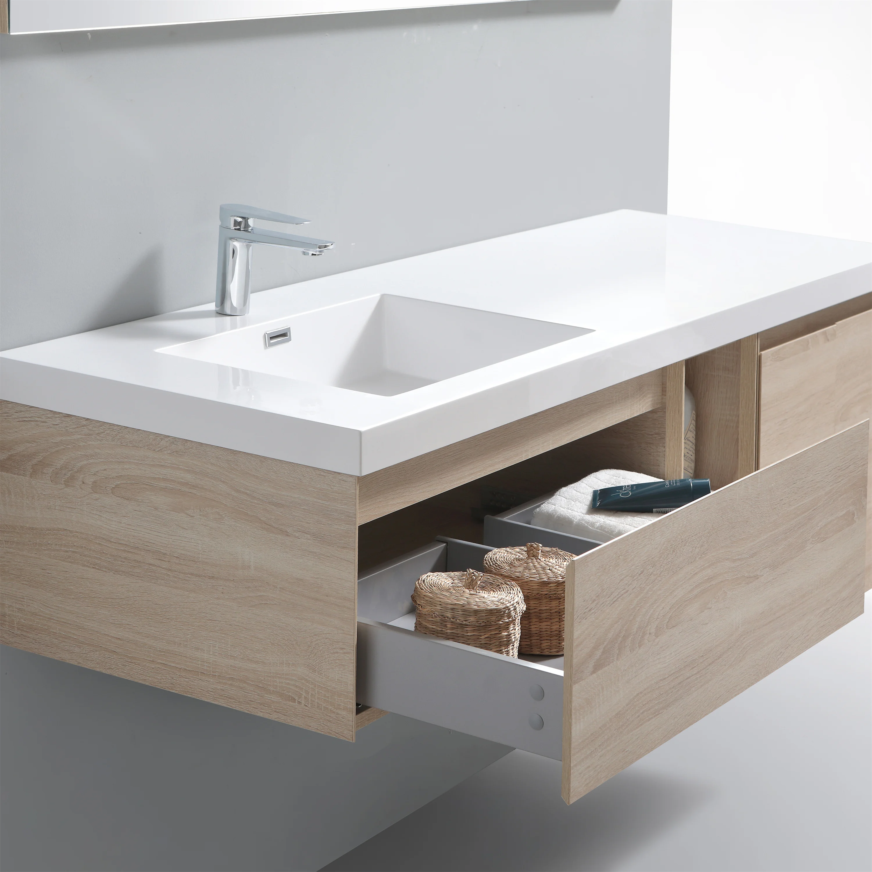  Customized Design Bathroom Cabinet With Mirror Modern with Integrated