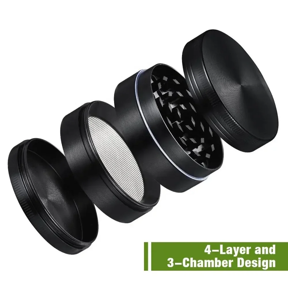 Logo Engraved Metal Herbal Grinder 4 Layers Portable Spice Grinders Rolling Paper Bulk Herb Grinder Wholesale Smoking