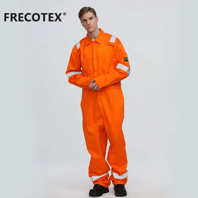FRECOTEX 100% хлопок сварочный огнестойкий Электрический защитный спецодежды промышленный комбинезон