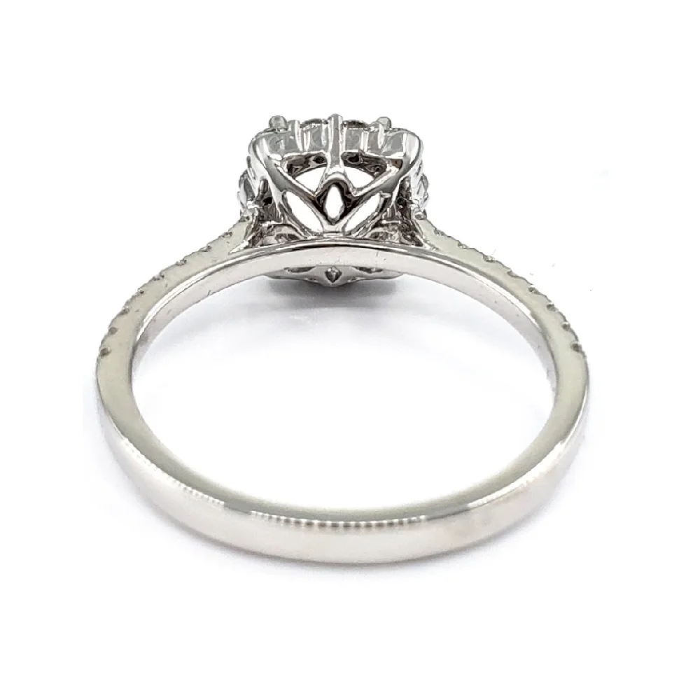 Customized Inspired Creation Designer 14k White Gold Real Diamond Fine Jewelry Wedding Semi Mount Ring For Engagement Bridal