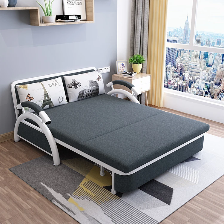 Home Furniture Multifunctional Double Sofa Bed Folding Modern Living Room Fabric Sofa Bed