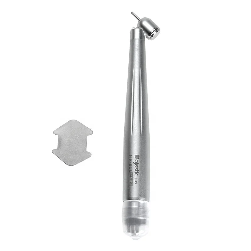 45 Degree Angle Head Air Turbine Contra Angle Push Button Dental High Speed Handpiece With Led