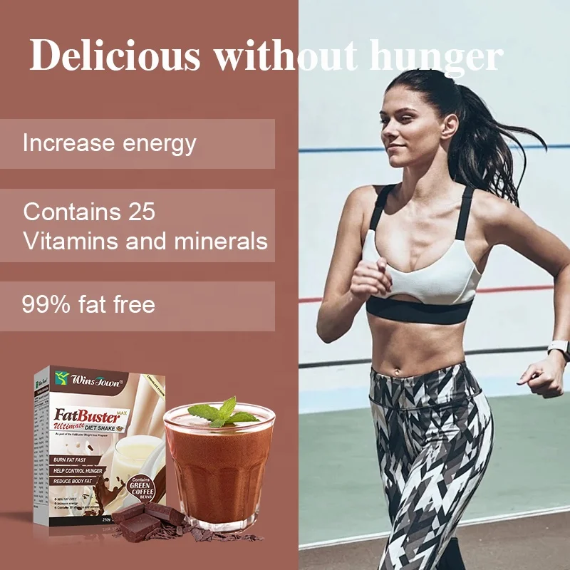 Chocolate Flavor Fat Buster Meal Replacement Nutrition Shake Powder Weight Loss Diet Skimmed Milk Shake Powder