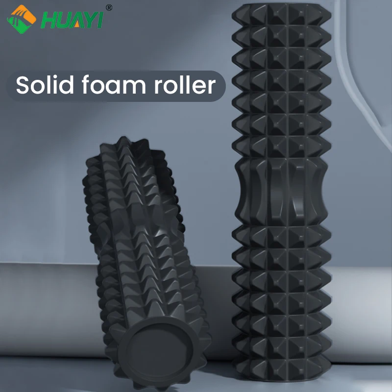 Huayi Factory Price  home exercise muscle relax gym fitness EVA hollow foam roller customized Deep Tissue Massage Roller Black