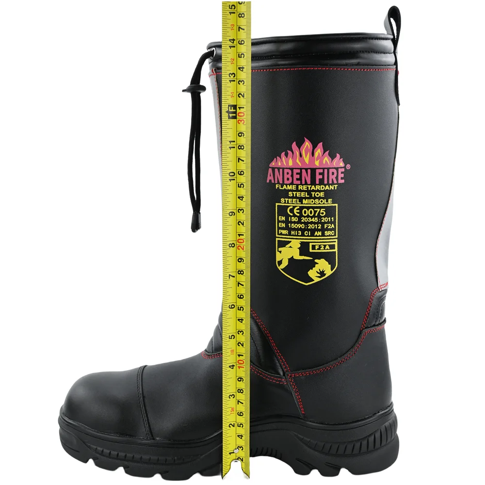 ANBEN FIRE RJX/AB-R Black High Quality Bulk Steel Toe Heat Resistant Fire Fighting Safety Boots for Firefighters