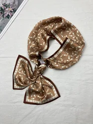 Длинный шелковый шарф, сумка, галстук, женский шейный узкий шарф, повязка на голову, шейный платок, лента, новинка 2022, Принт лошади