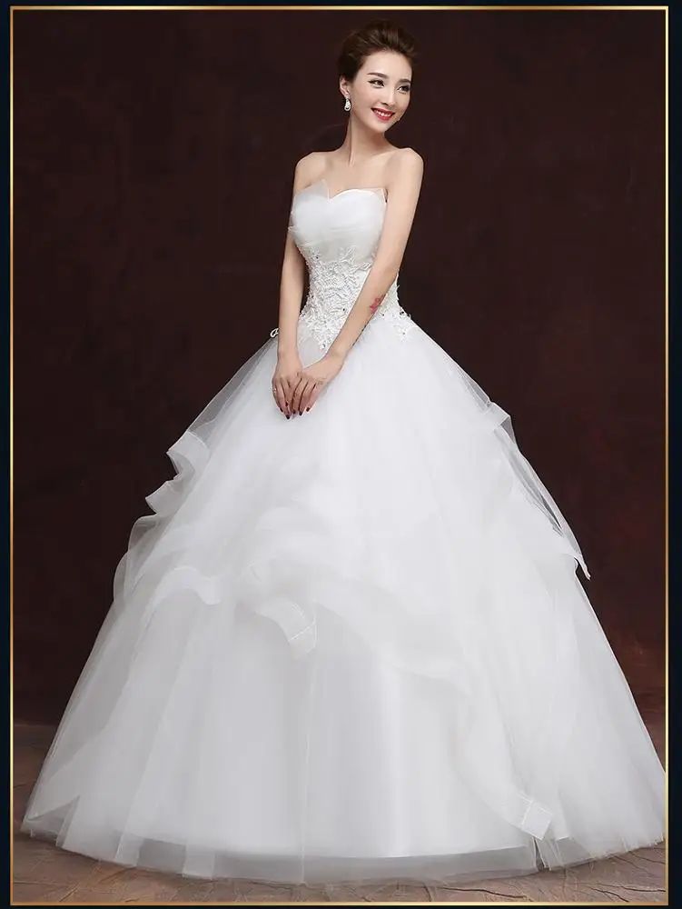 Hot sale popular creative deluxe luxury natural breathable bridal wedding ball dresses