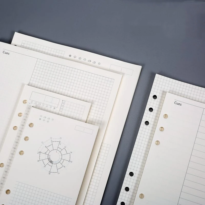 Wholesale Custom Sheets A4 A5  A6 B5 Writing Notebook Bookbinding 100gsm Paper with Clarity Transparent PVC Cover  File Ring