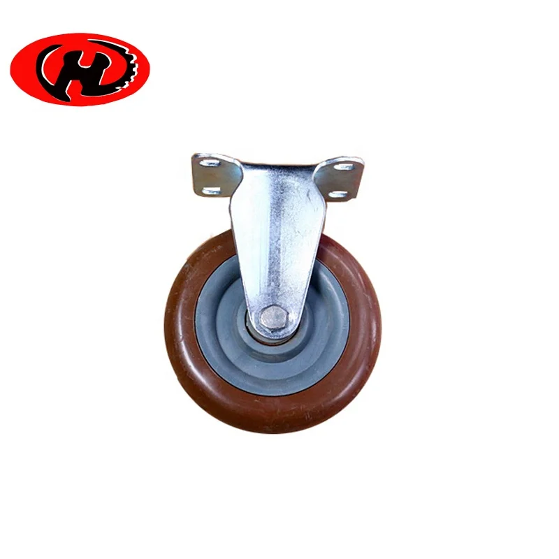 dark red PU caster wheel with plastic core furniture caster  red color trolley caster wheel