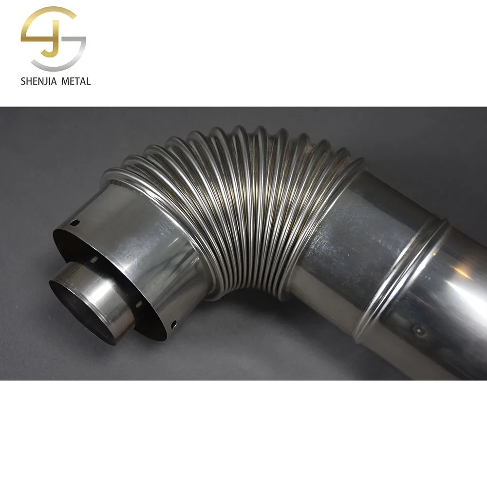 Stainless steel chimney welding 100mm/60mm bright surface thickness 0.3mm steel gas boiler with flue pipe flue pipe