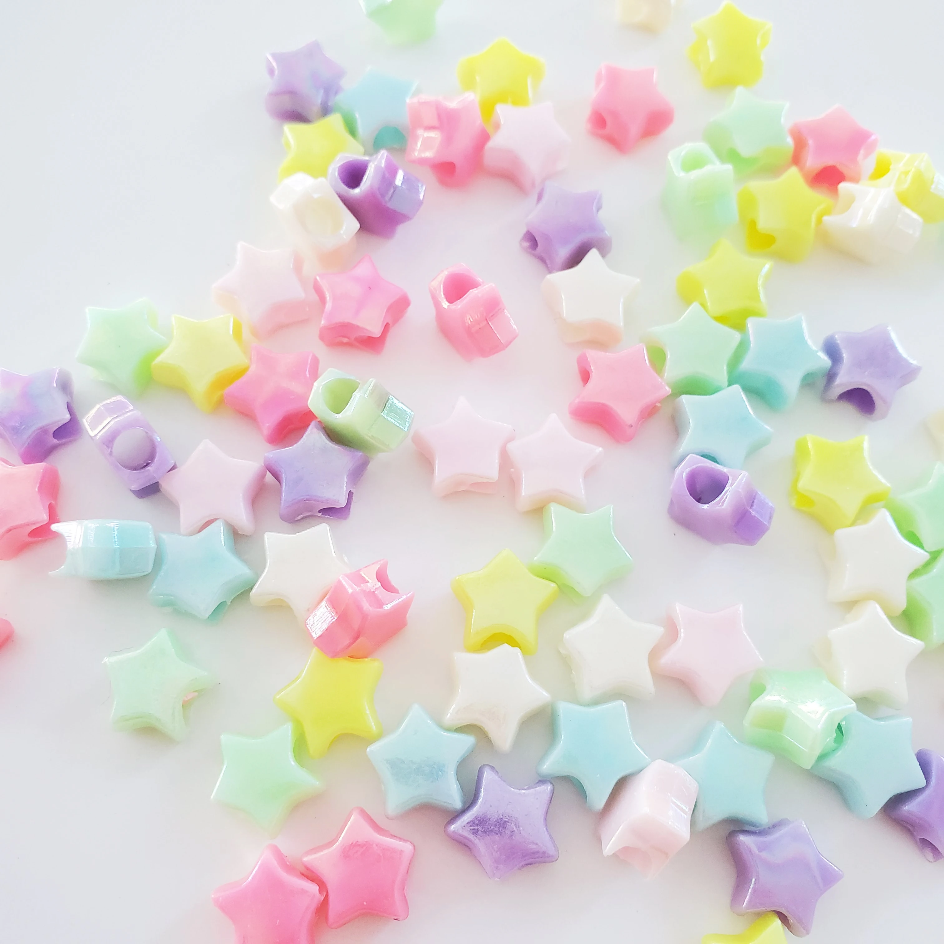 Wholesale High Quality Acrylic medium white dyed AB color straight hole small flower beads rose loose beads For Jewelry Making