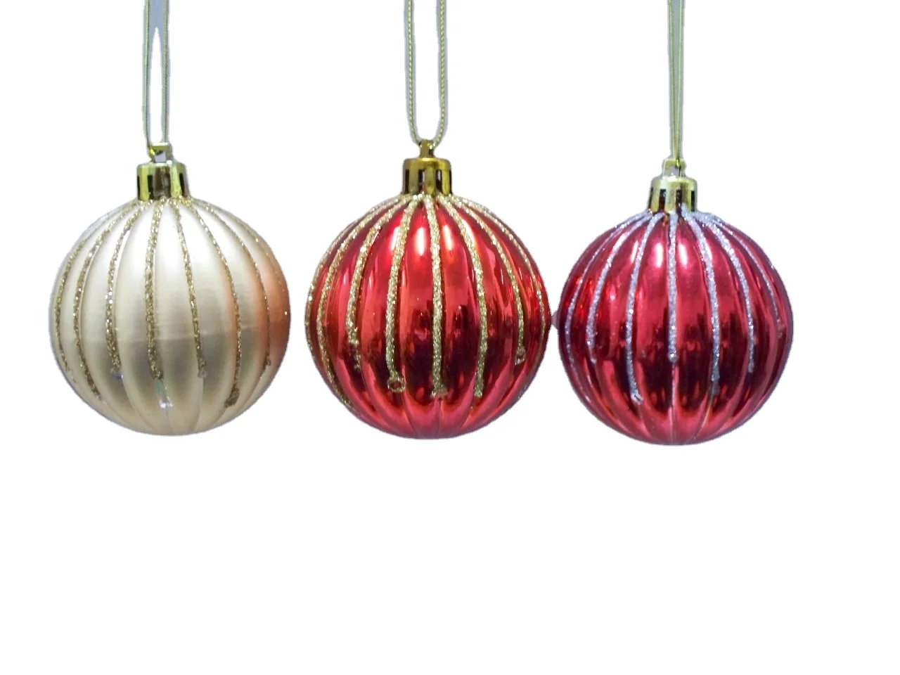 Custom 80mm 100mm Glitter Plastic Shatterproof Ball For Christmas Tree Decorations Bulk Christmas Ball New Year Balls