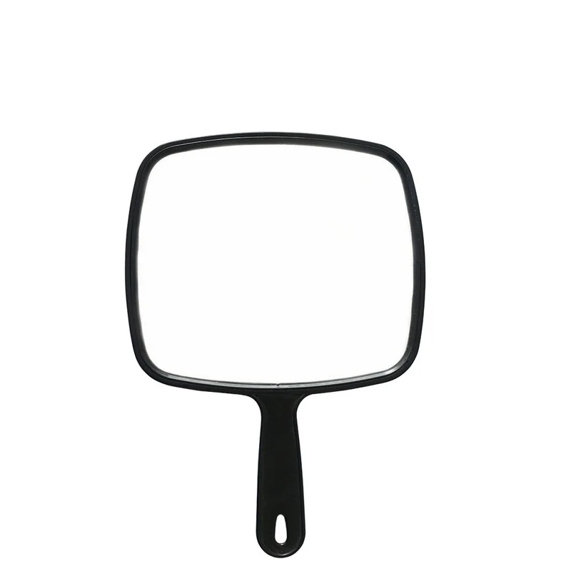 Custom Salon Mirror Square Hand Held Plastic Large Black Handheld Mirror with Handle