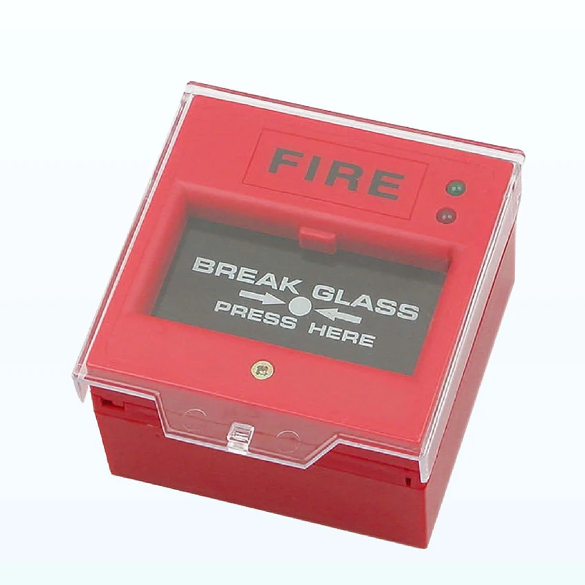 Manual fire alarm push button with plastic dust cover