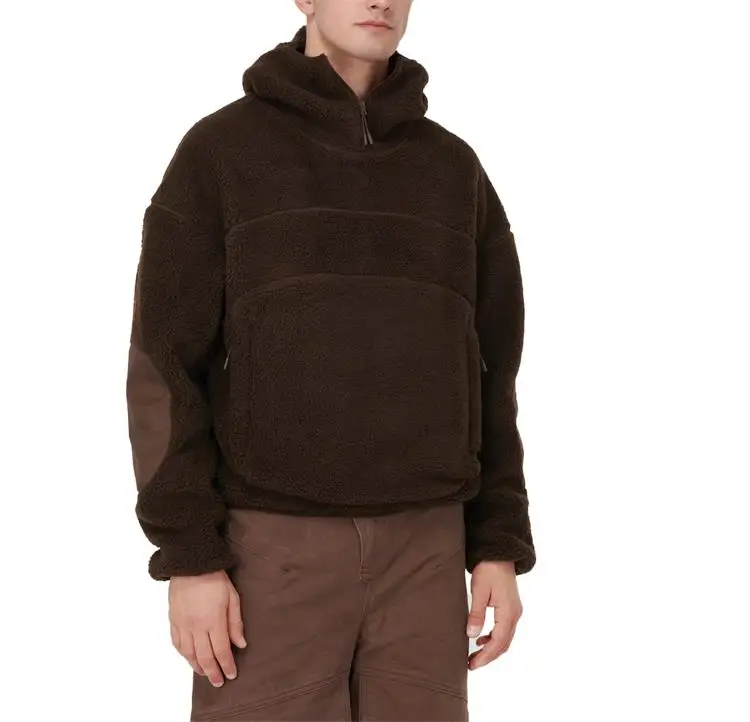 YALI Custom Logo Boxy Fit Zip Fluffy Fleece Thick Hoodie Embroidery Ninja Plain Oversized Hoodie