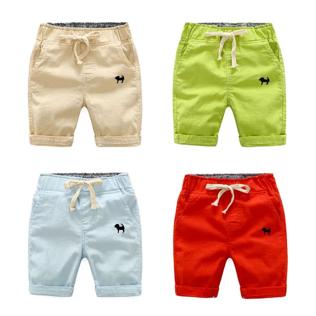 
Wholesales Breathable Cotton Boys Comfortable Summer Shorts Boys Kids for Toddler Boy Solid Color with Pockets and Rope 
