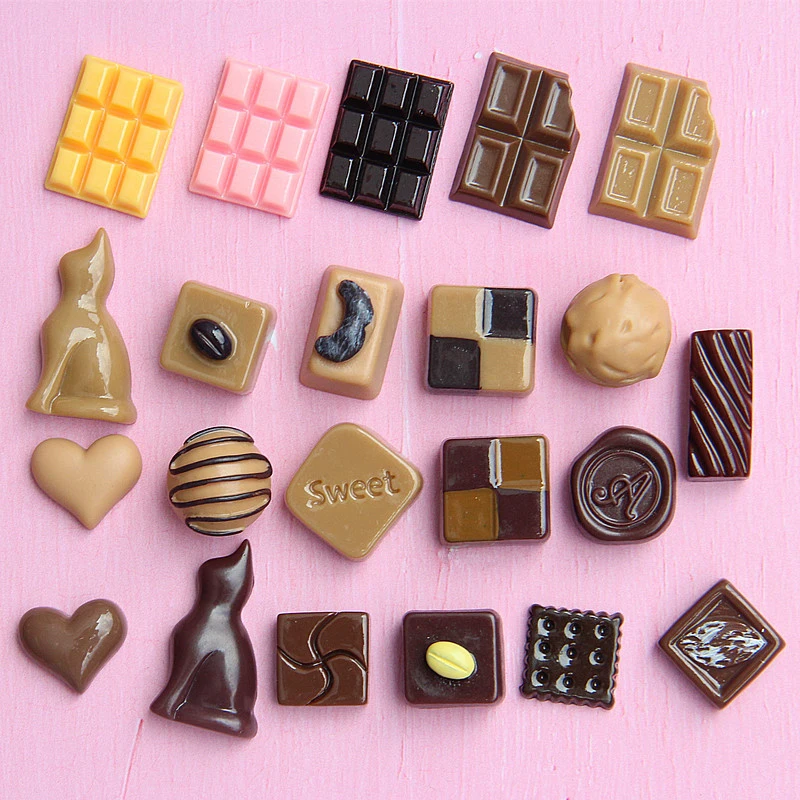 Party favors christmas ornamental gadget chocolate bar artificial simulated food resin candy for DIY decoration accessories