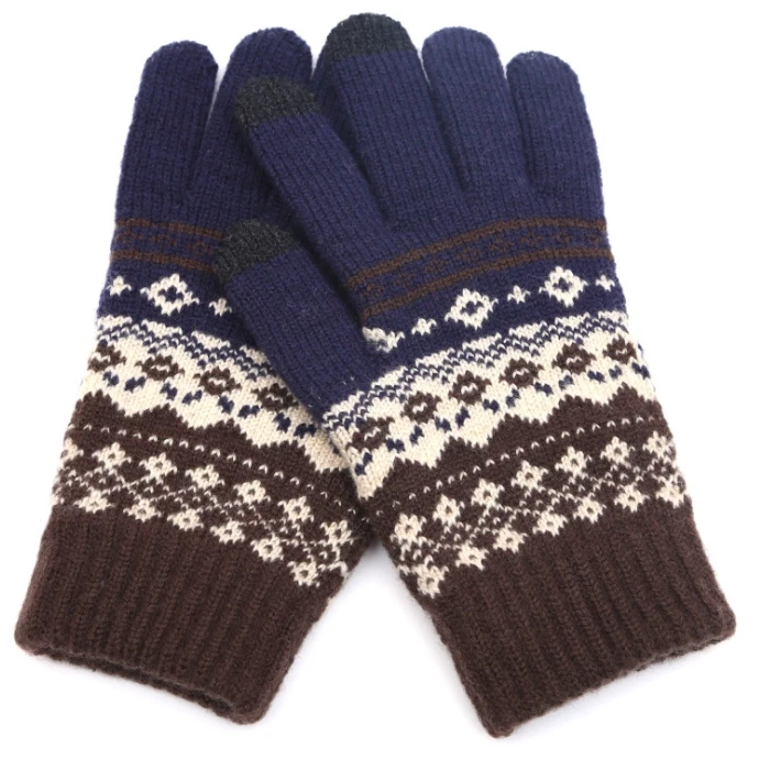 High Quality Winter Gloves Knitted Warm Touch Screen Gloves Striped Fashionable Warm Gloves