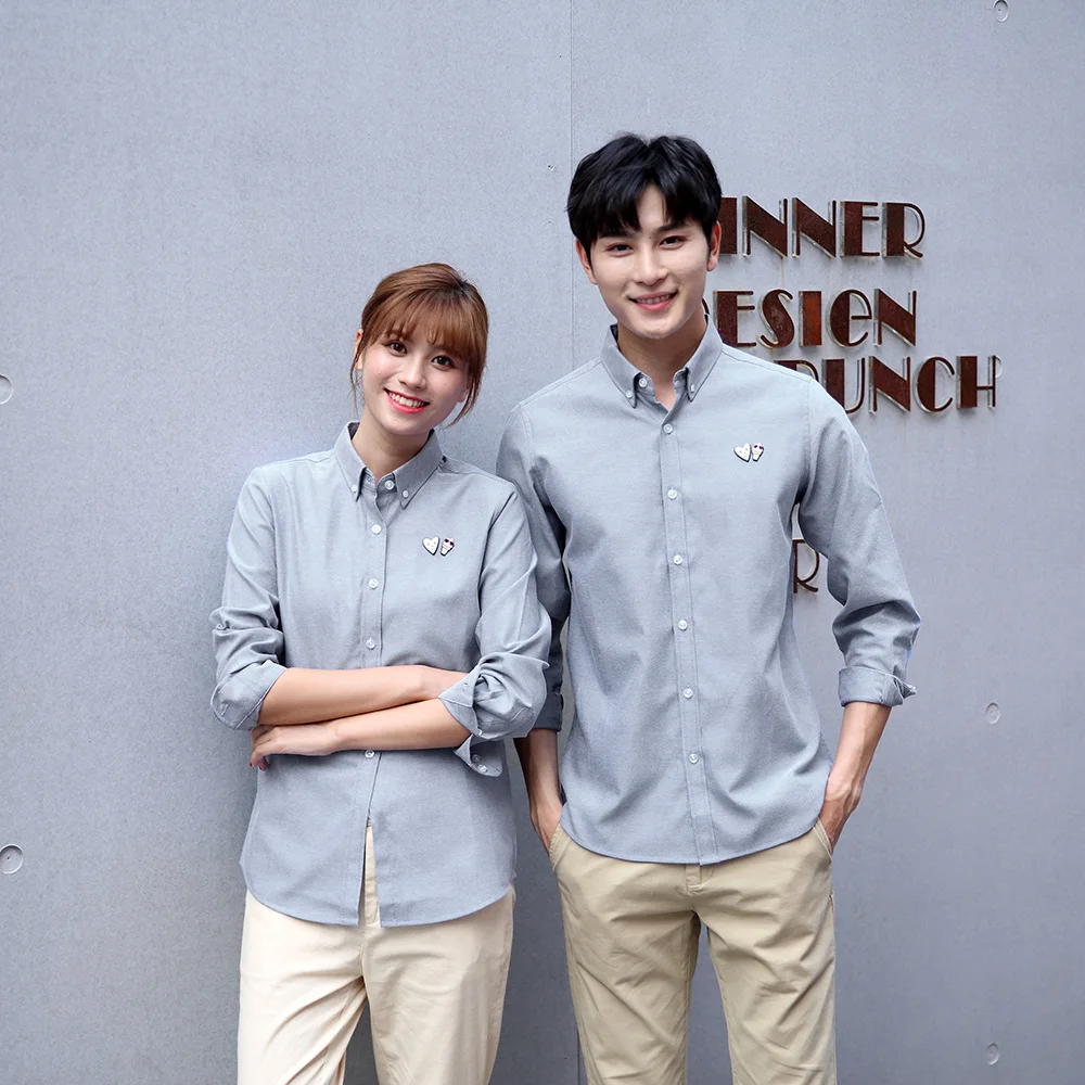 2021 most classic fashion shirts Uniformes de restaurante Long sleeve uniform Factory custom LOGO production