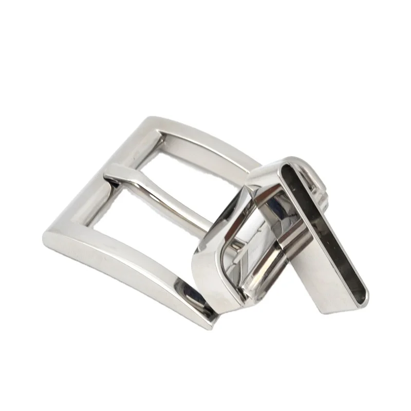 New Fashion Metal Belt Buckles Silver Mirror Polishing Stainless Steel Pin Reversible Buckle