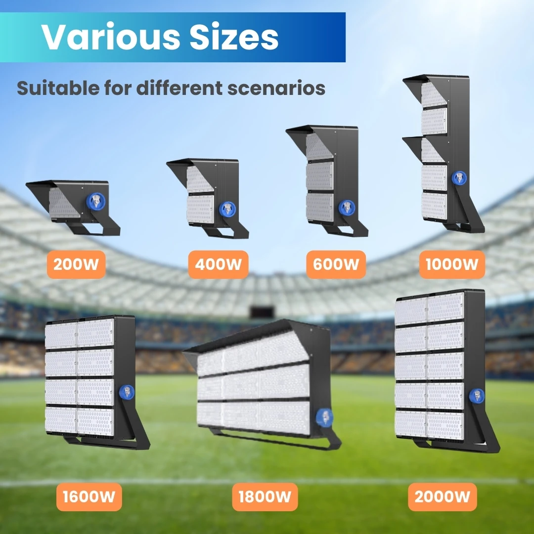 Hishine Led Stadium Lights Flood Light 150w 400watt Tower Pole Football Outdoor Lamp Cayo 1000lumen Security High Mast Lighting